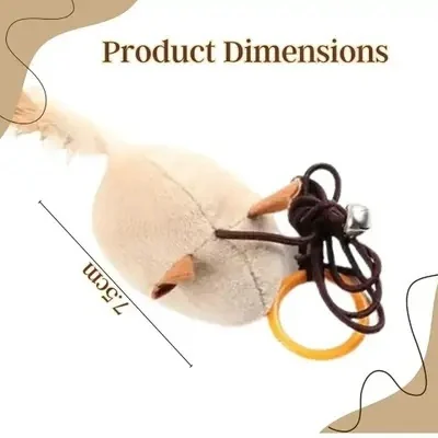 CAT TOY SINGLE VELVET MOUSE WITH ROPE